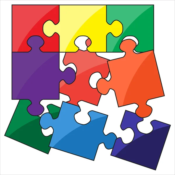 Color vector puzzle — Stock Vector