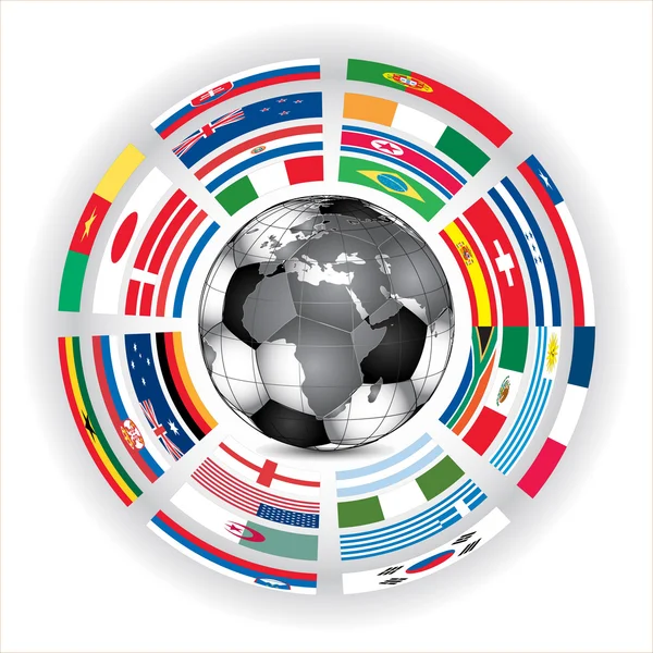 Copa del mundo de fútbol bola, vector — Archivo Imágenes Vectoriales