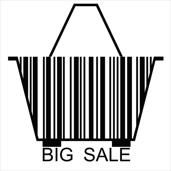 Big sale BARCODE Shopping basket — Stock Vector