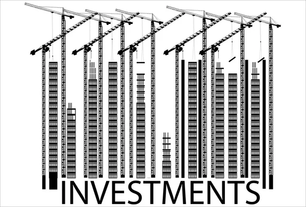 Investeringar byggnad streckkod — Stock vektor