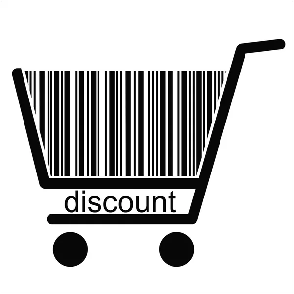 Discount BARCODE Shopping basket — Stock Vector
