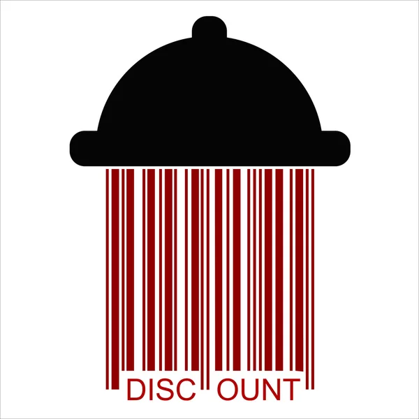 Red discount BARCODE Shower — Stock Vector