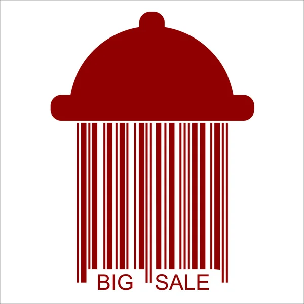 Κόκκινο μεγάλη πώληση barcode ντους — Διανυσματικό Αρχείο