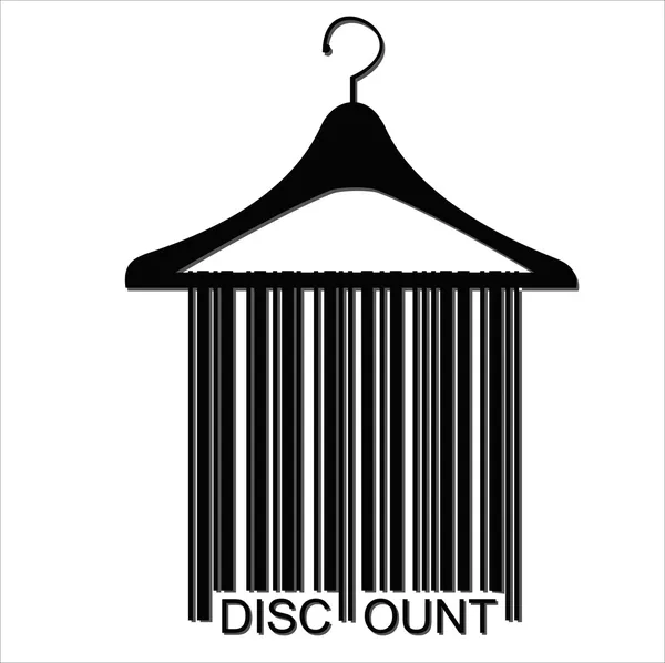 Έκπτωση barcode κρεμάστρα ρούχων — Διανυσματικό Αρχείο