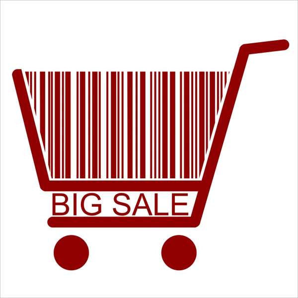 Μεγάλη πώληση barcode καλάθι αγορών — Διανυσματικό Αρχείο