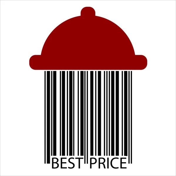 Czerwony Najlepsza cena kodów kreskowych prysznic — Wektor stockowy