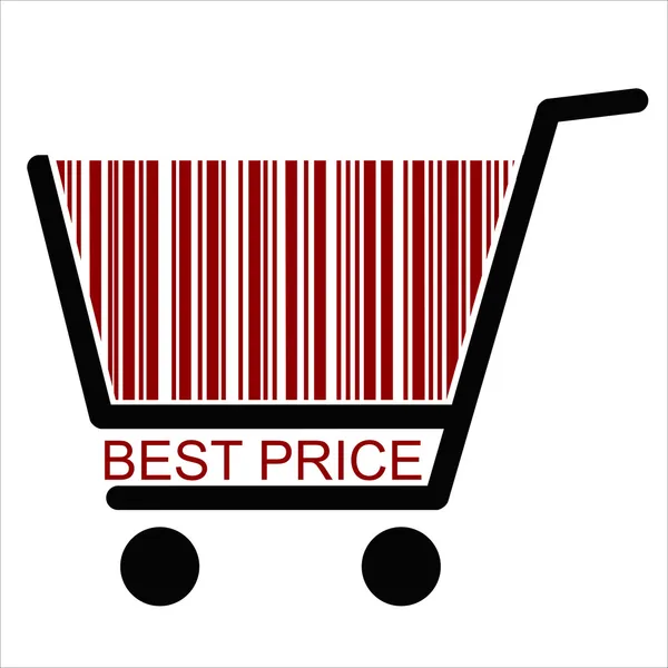 En iyi fiyat bar cod alışveriş sepeti — Stok Vektör