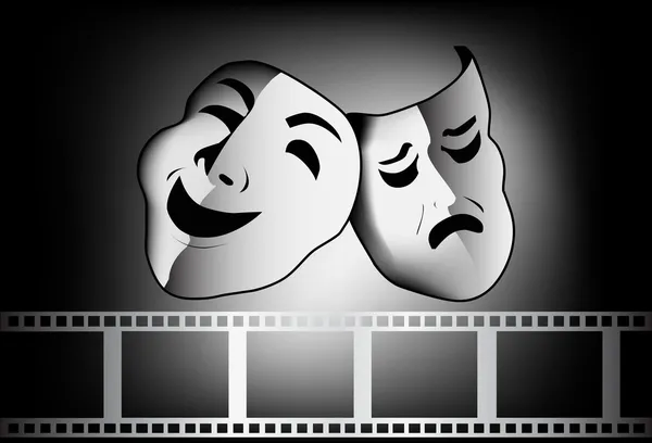 Theatrical mask of tragedy and comedy vector — Stock Vector