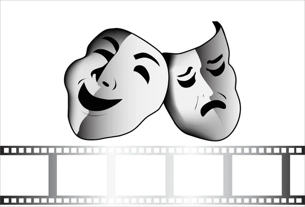 Teatralsk maske af tragedie og komedie vektor – Stock-vektor