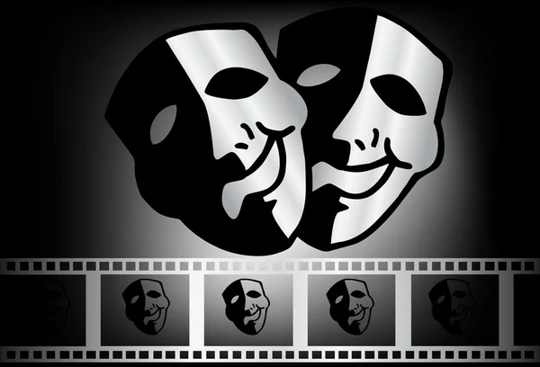 悲劇と喜劇のベクトルの演劇マスク — ストックベクタ