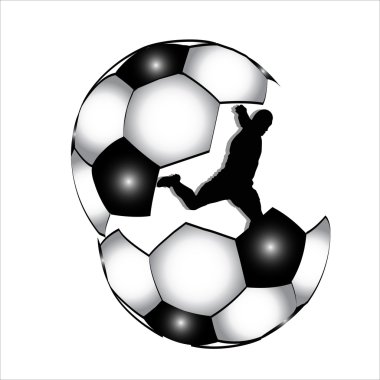 Player football ball, vector clipart