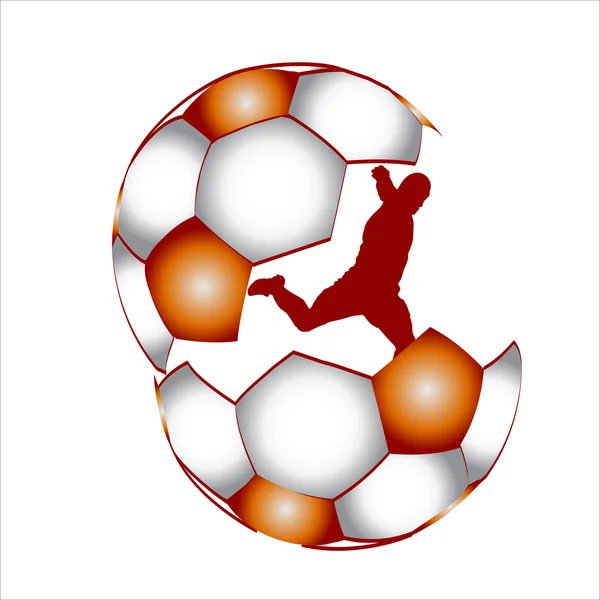 Oyuncu futbol topu, vektör — Stok Vektör