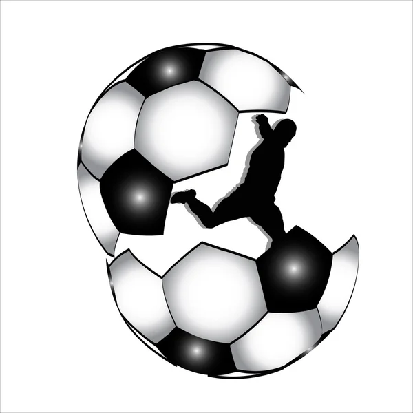 Joueur ballon de football, vecteur — Image vectorielle