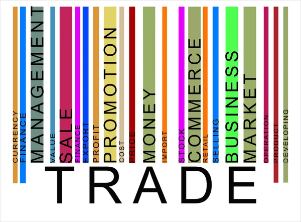 Green trade text barcode, vector — Stock Vector