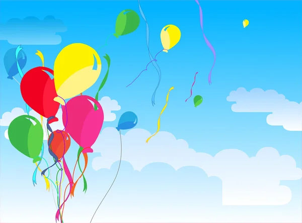 Sju vackra parti ballonger vektor — Stock vektor