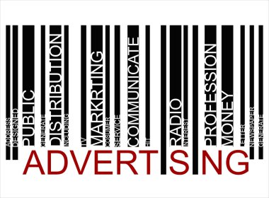 ADVERTISING text bar-code clipart