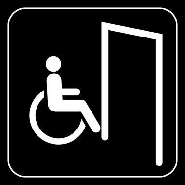 Door for invalid sign vector clipart