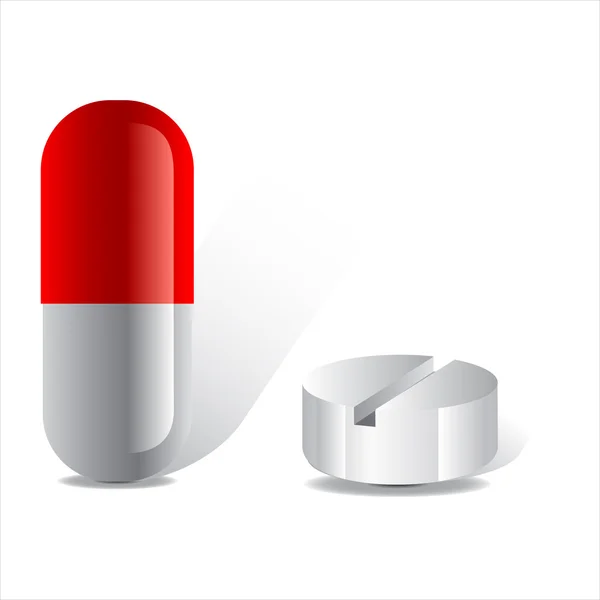 Pille isoliert auf weißem Vektor — Stockvektor