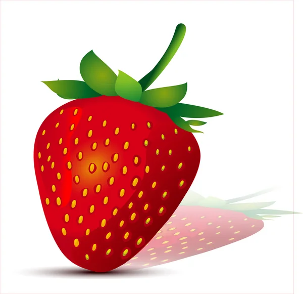 गिरने वाली स्ट्रॉबेरी। एक सफेद पृष्ठभूमि पर अलग — स्टॉक वेक्टर