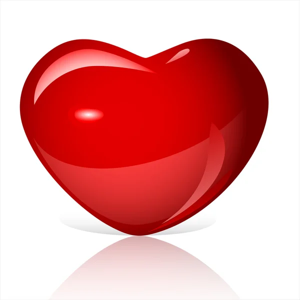 Vector rojo brillante del corazón — Archivo Imágenes Vectoriales