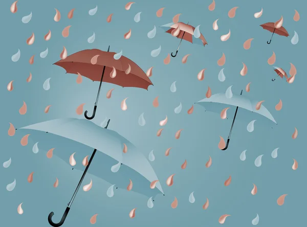 Guarda-chuva vermelho aberto isolado no fundo branco — Vetor de Stock
