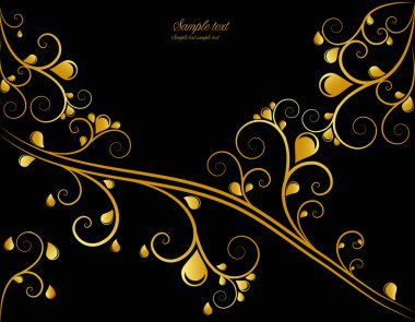 Red and gold ornamental background, vector clipart