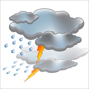 Sun rain cloud icon vector clipart