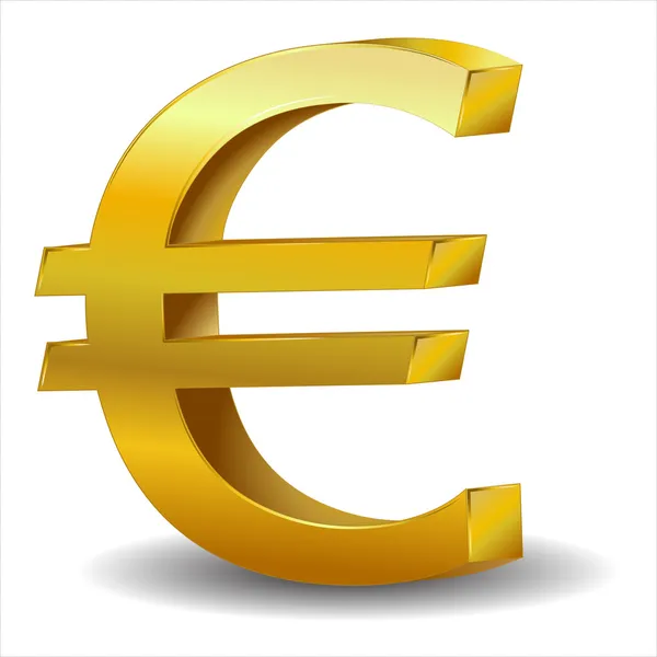 Vetor metálico euro sinal isolado sobre fundo branco, vetor — Vetor de Stock