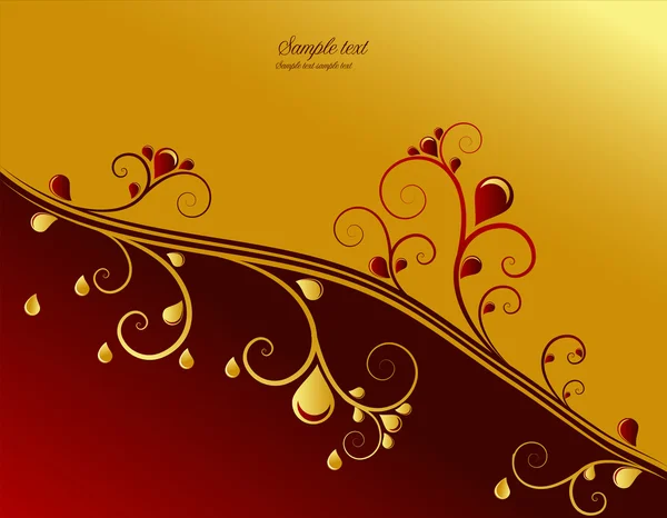 Rode en gouden decoratieve achtergrond, vector — Stockvector