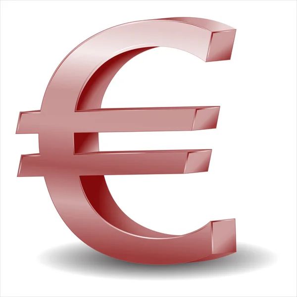 Vektor metallisches Eurozeichen isoliert auf weißem Hintergrund, Vektor — Stockvektor