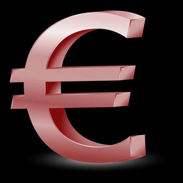Vetor metálico euro sinal isolado sobre fundo branco, vetor —  Vetores de Stock