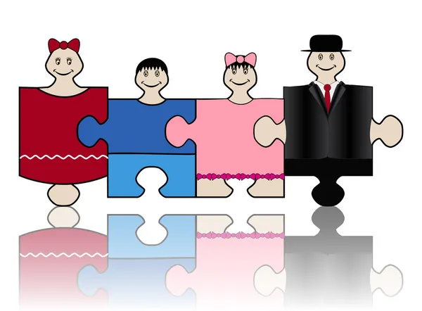 Ilustração da família; conceito de harmonia, unidade, valores familiares — Vetor de Stock