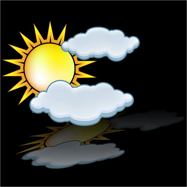 Sun cloud ikon-vektoros — Stock Vector