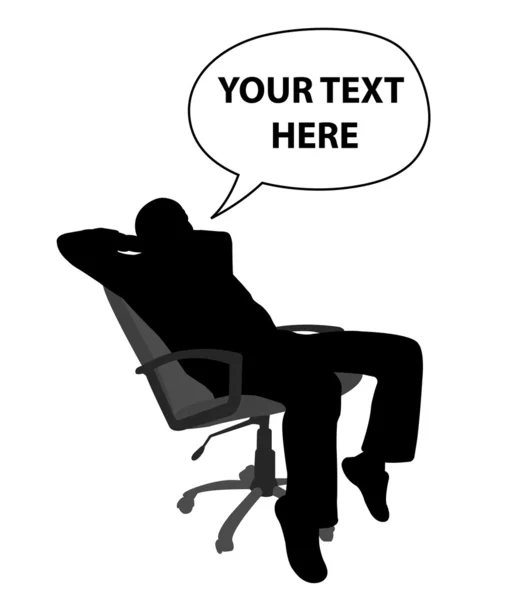 Adam oturmuş ve sandalye rahatlatıcı — Stok Vektör