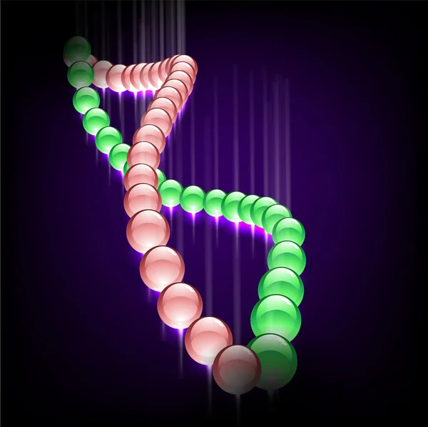 stock vector Dna spiral on a dark background