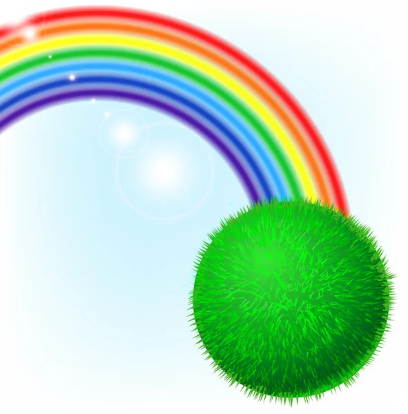 녹색 잔디 공 — 스톡 벡터