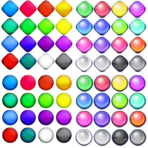 Εύκολη τροποποίηση χρώματος. Γυαλιστερό κουμπί διανύσματος — Διανυσματικό Αρχείο