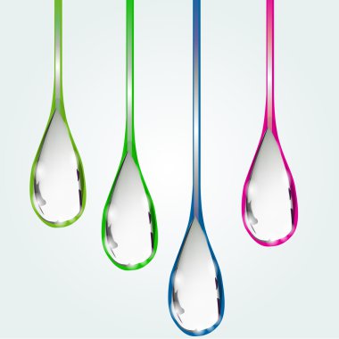 Set flowing drops. Vector illustration clipart