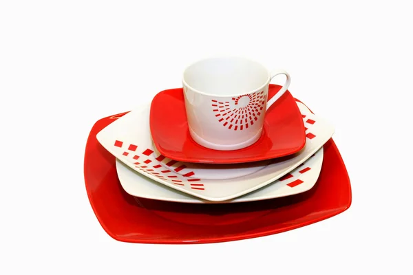 Красные тарелки — стоковое фото