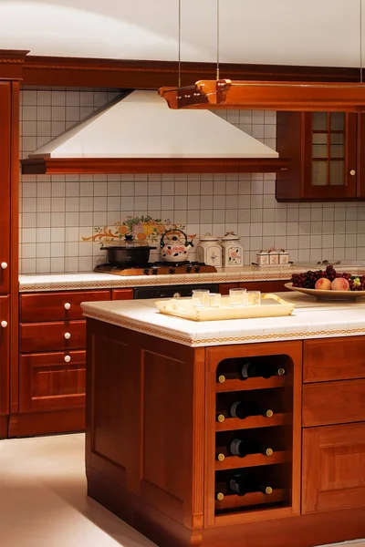Dettaglio cucina in legno — Foto Stock