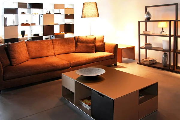 Brown living room — Stock Photo, Image