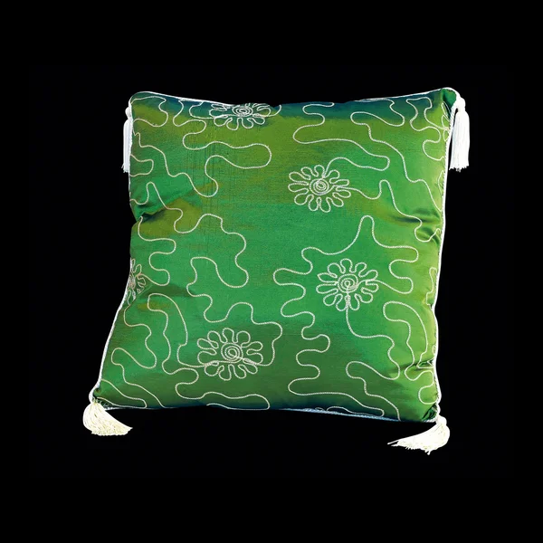 Подушка зеленим візерунком — стокове фото
