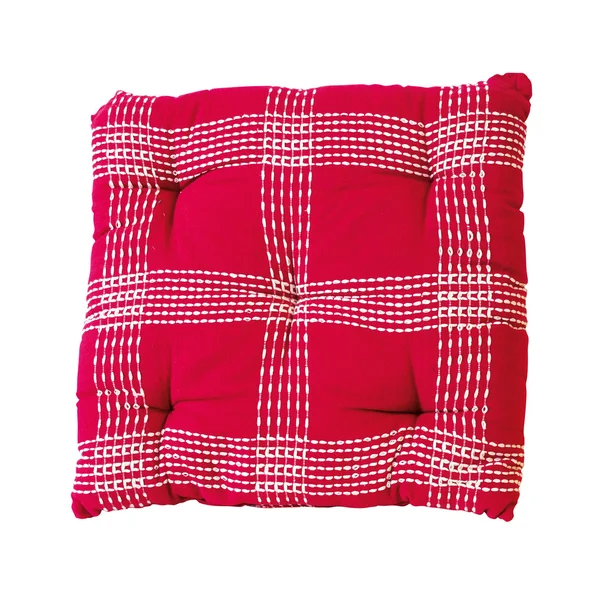 붉은 격자 무늬 베개 — 스톡 사진