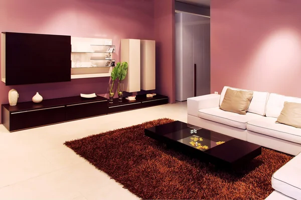 Purple living room — Stock Photo, Image
