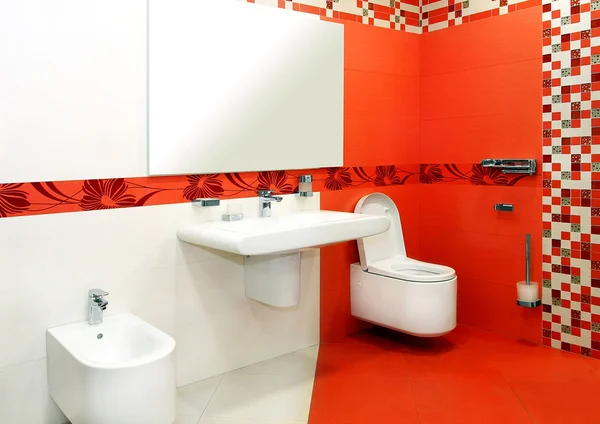 Vörös fürdőszoba — Stock Fotó