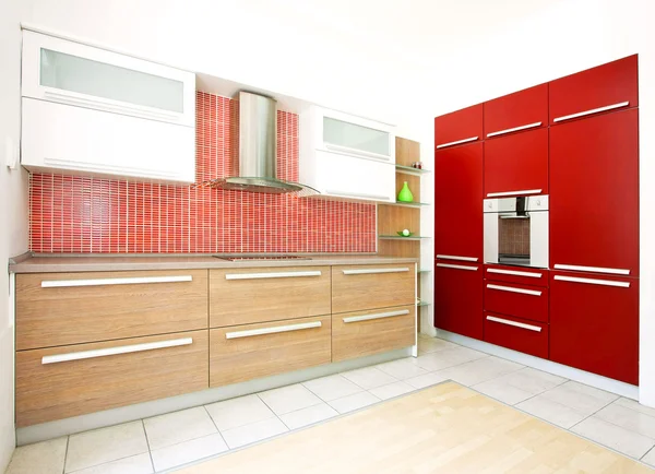 Angolo cucina rosso 2 — Foto Stock
