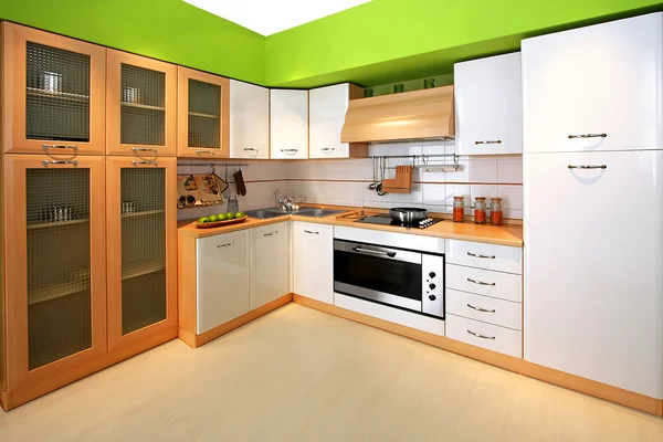 Groene keuken — Stockfoto