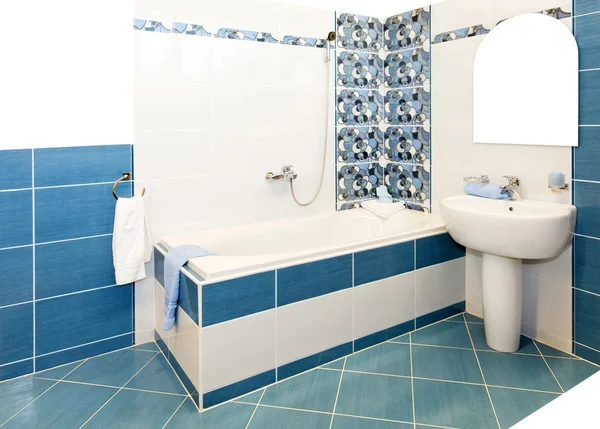 Łazienka niebieski — Zdjęcie stockowe