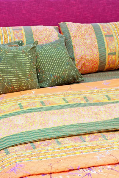 Красочная кровать — стоковое фото
