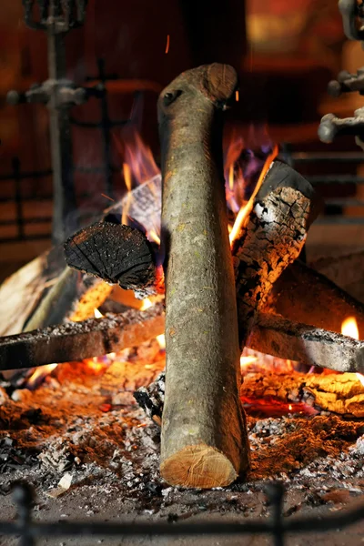Fire log — Stock Photo, Image